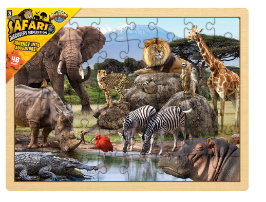 Wooden Puzzle 48pc Safari
