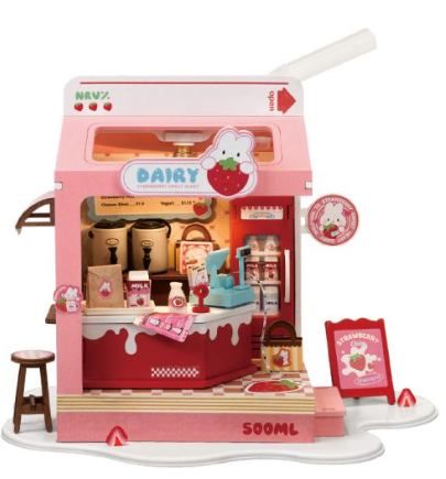 DIY Miniature House Strawberry Milk Box