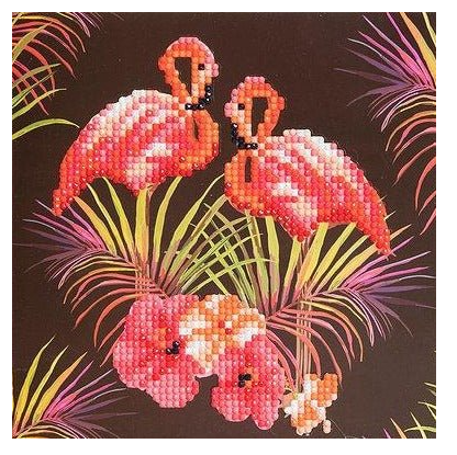 Crystal Art Flamingo Card
