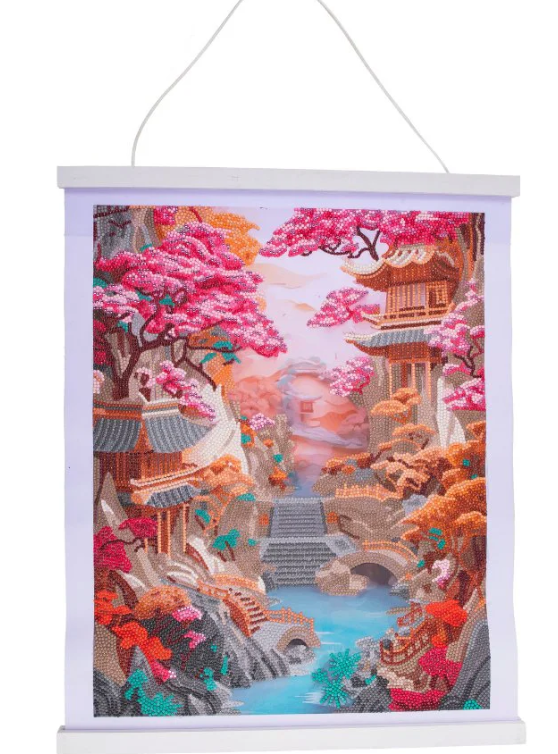 Crystal Art Scroll Kit - Cherry Blossom Bliss