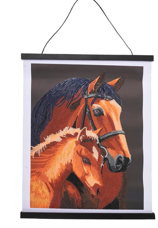 Crystal Art Scroll Kit - Chestnut Mares
