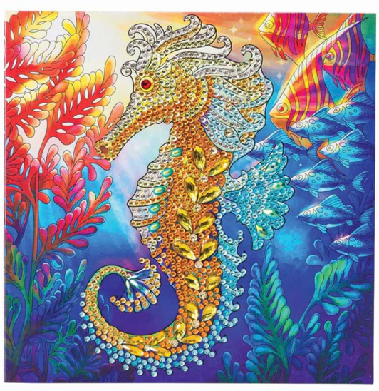 Crystal Art Seahorse Card