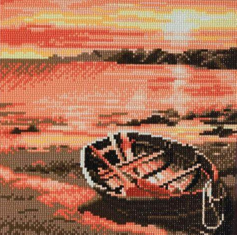 Crystal Art Sunset Boat
