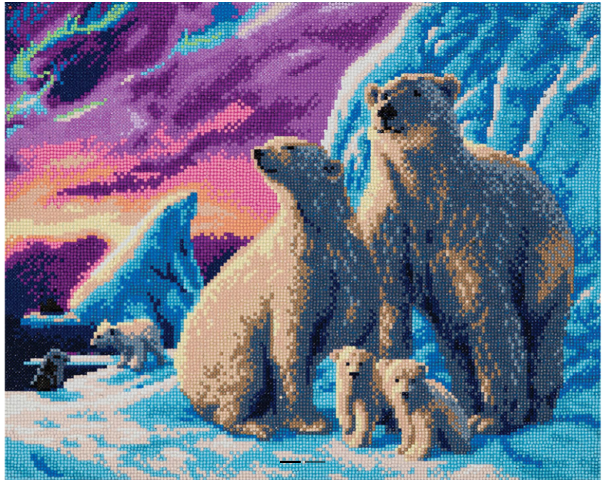 Crystal Art Polar Bear Family