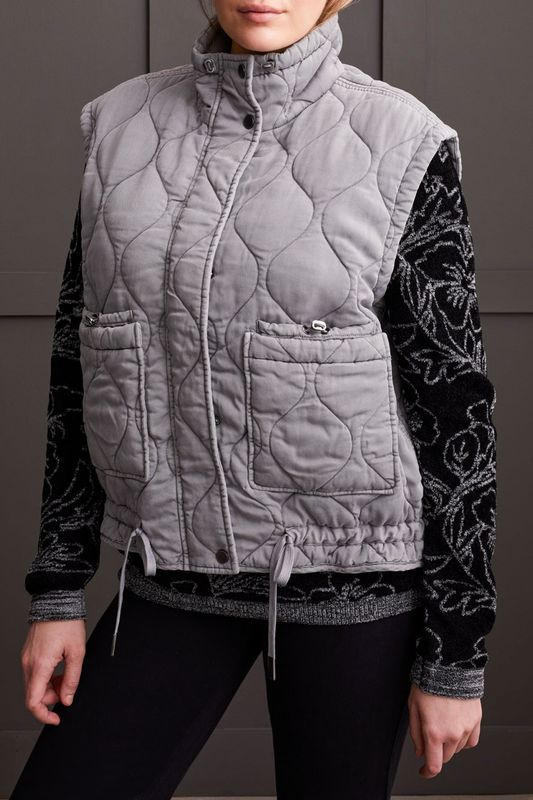 Quilted Vest  - Elephant Grey