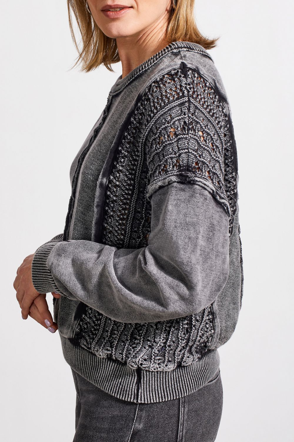 Washed Cable Knit Black