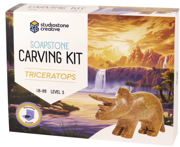 Soapstone Carving Kit - Triceratops 1b
