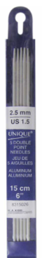 Double Point Knitting Needles 6" Aluminum - 2.5mm
