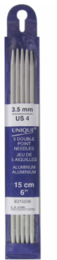 Double Point Knitting Needles 6" Aluminum - 3.5mm