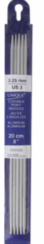 Double Point Knitting Needles 8" Aluminum - 3.25mm