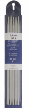 Double Point Knitting Needles 8" Aluminum - 5.5mm