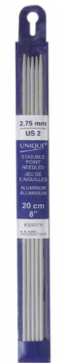 Double Point Knitting Needles 8" Aluminum - 2.75mm