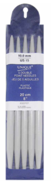 Double Point Knitting Needles 8" Plastic - 10.0mm