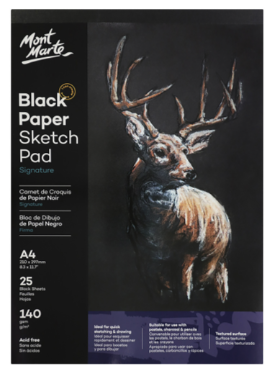 Mont Marte Black Paper Sketch Pad A4 2