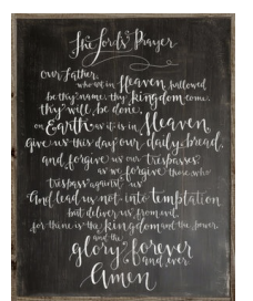 Lords Prayer on Black