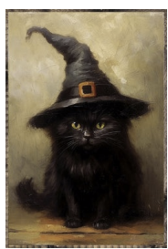 Cat with Witches Hat