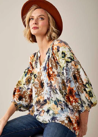 422575 Floral Boho Top