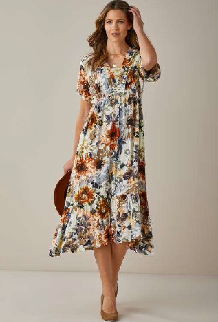 422536 Fall Floral Dress