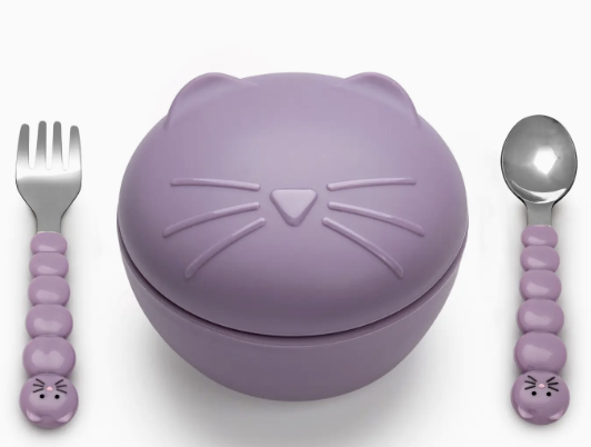 Silicone Bowl with Lid &amp; Utensils 5b