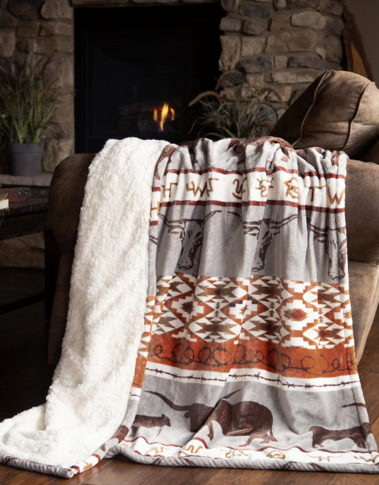 Longhorn Plush Throw