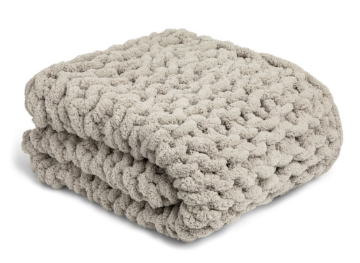 Chunky Knit Blanket - Taupe