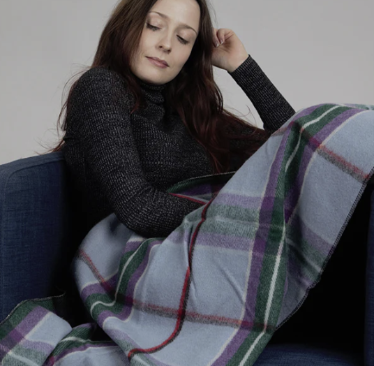 Merino Wool Tartan Knee Blanket - World Peace Tartan