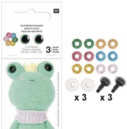 Ricorumi Safety Eyes - 12mm Color 3Pair