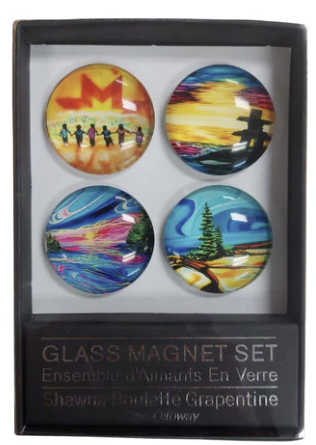 Indigenous Collection Glass Magnet Set - Shauna Boulette Grapentine