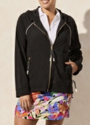 Hooded Jacket with Piping