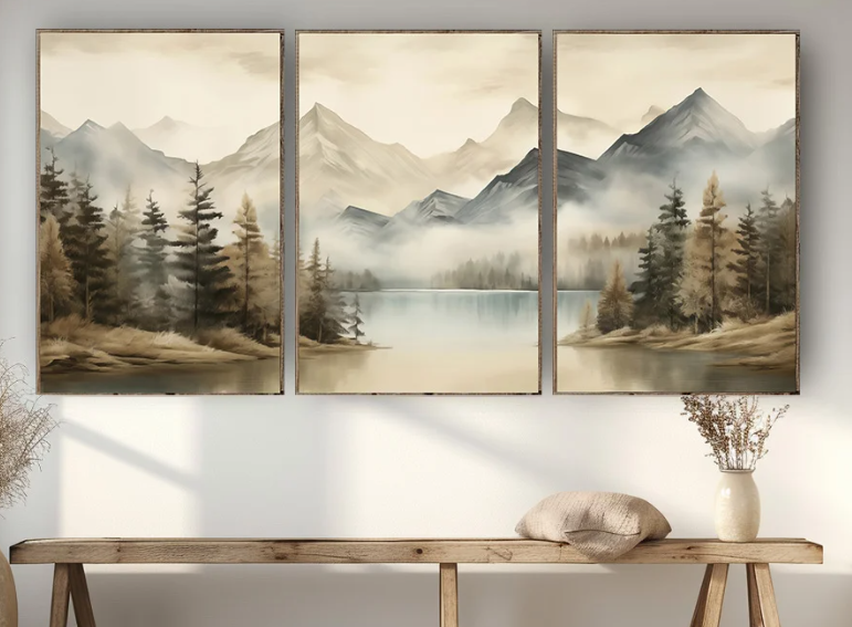 3pc Mountain Scene