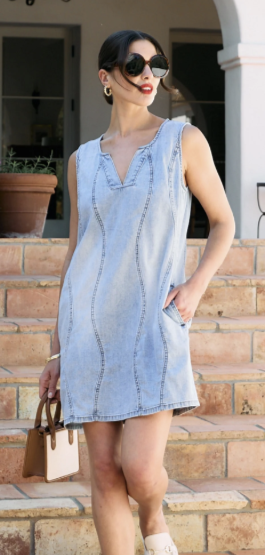 Light Denim Wave Dress