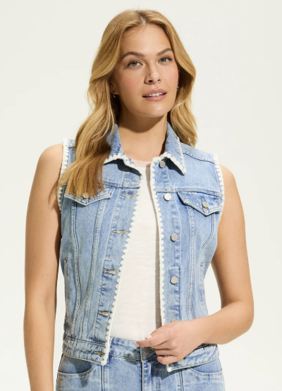 Crochet Stitch Denim Vest