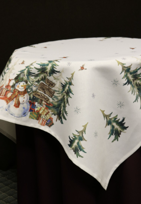 36x36 Snowman &amp; Pinetree