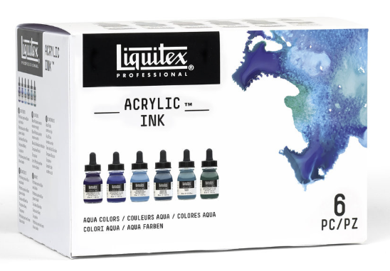 Liquitex Acrylic Ink Set - 30 - Aqua Colors 6