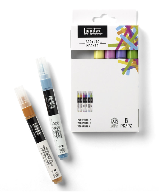 Liquitex Acrylic Marker Set 6pc Vibrants