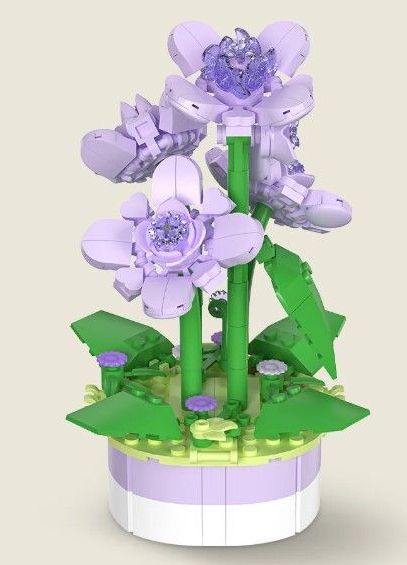 Mini Bricks Potted Flower - Violet