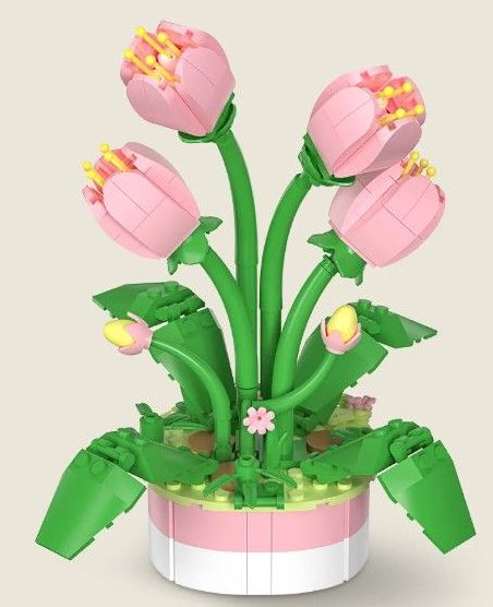 Mini Bricks Potted Flower - Tulip