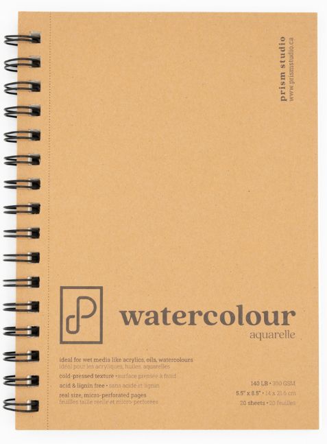 Prism Studio Watercolor Book CP140lb 5.5x8.5&quot; 20 Sheets