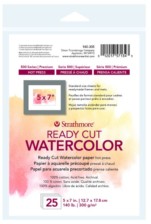 Strathmore Ready Cut Watercolor Hot Press 5x7