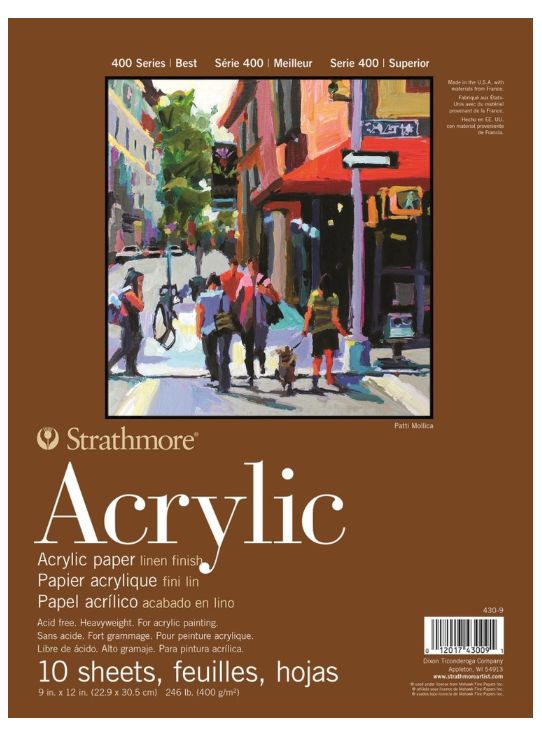 Strathmore Acrylic 9x12 10 Sheets