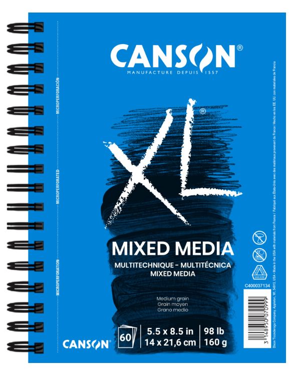 Canson XL Mixed Media Medium Grain 5.5x8.5 60 Sheets