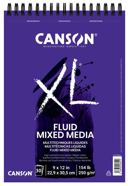 Canson XL Fluid Mixed Media Paper 9x12