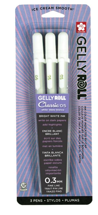 Gelly Roll White Fine 3pk