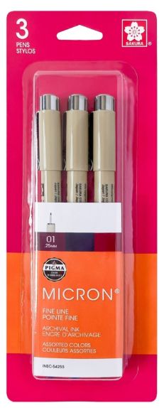 Pigma Micron Berry .01 3pc