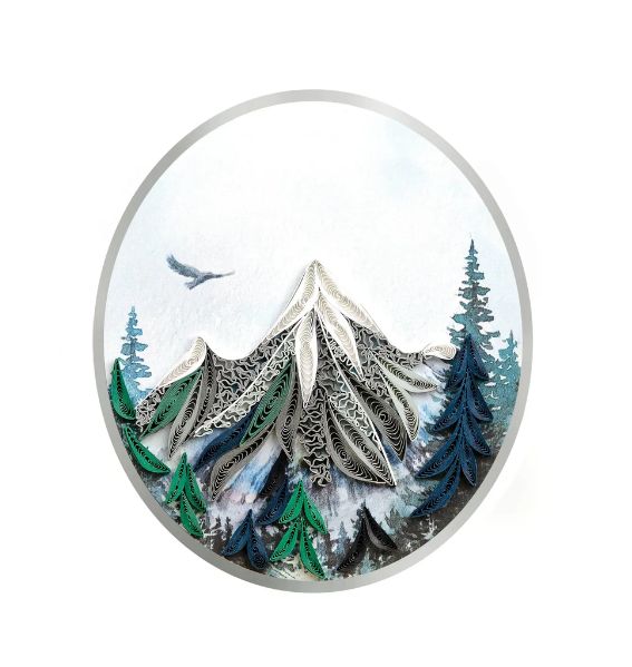 Quilling Card - Mountain Landscape