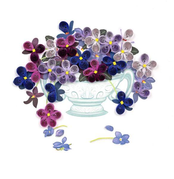 Quilling Card - Violet Bouquet