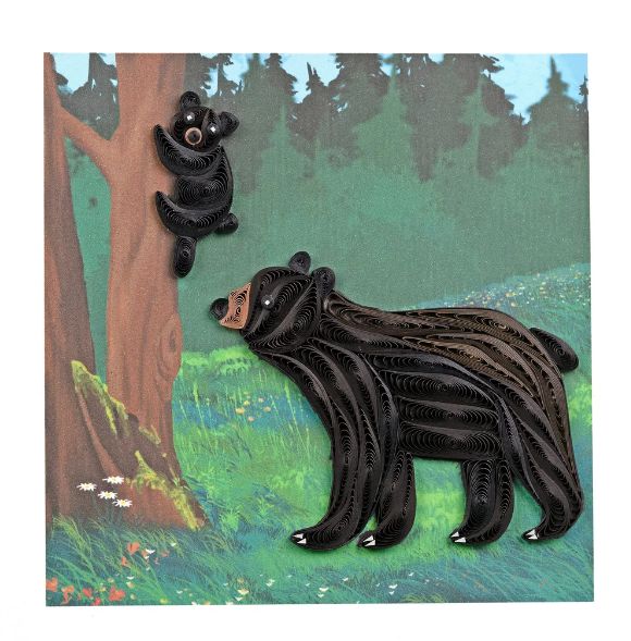 Quilling Card - Black Bear and Cub