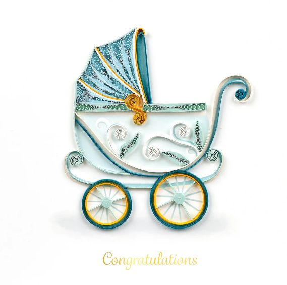 Quilling Card - Baby Buggy