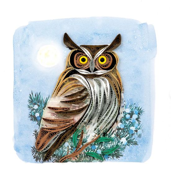 Quilling Card - Great Horned Owl
