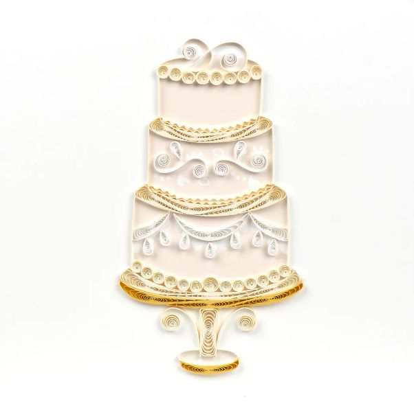 Quilling Card - Elegant Wedding Cake